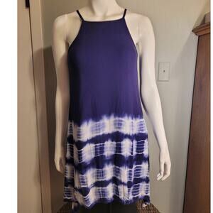 Blue Rain Indie Tie Dye Hanky Hem Dress XS Festival Boho Beachy Vacay Festival
